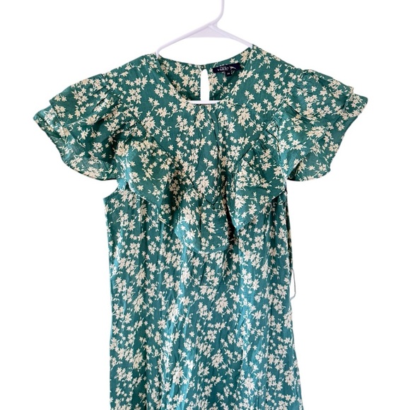 Soeur Lily Cotton Green Floral Midi Dress Sz 38 (Medium) - Picture 7 of 15